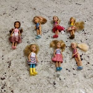 A Lot Of 7 Assorted Mattel 5.5" Dolls Retro Inspired Y2K Country Chic